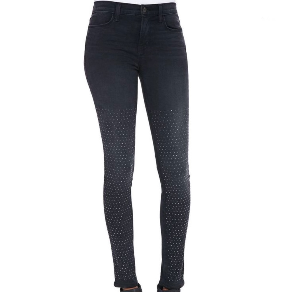 J Brand “Honor” High-Rise Skinny in Graphite Studded Photo Ready, size 30 NWT
